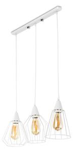 Light for home - Závěsné svítidlo na lankách s drátěnými stínítkami 40533 "MATRIX", 3x60W, E27, Bílá