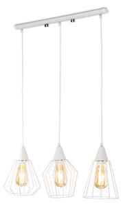 Light for home - Závěsné svítidlo na lankách s drátěnými stínítkami 40533 "MATRIX", 3x60W, E27, Bílá