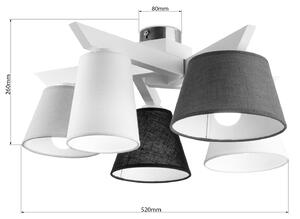 Light for home - Dřevěný přisazený lustr 40009 "YOKE", 5x40W, E14, Bílá