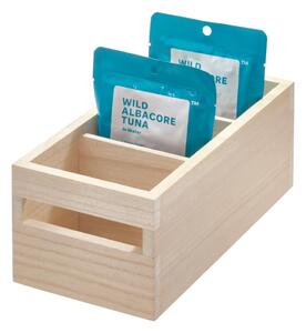 Úložný box ze dřeva paulownia iDesign Wood Handled, 12,7 x 25,4 cm