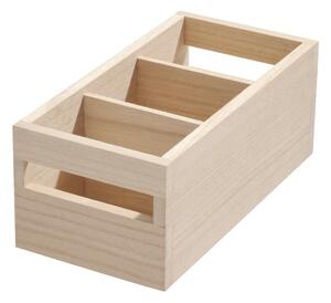 Úložný box ze dřeva paulownia iDesign Wood Handled, 12,7 x 25,4 cm