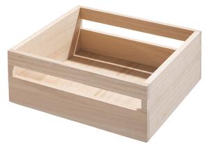 Úložný box ze dřeva paulownia iDesign Eco Handled, 25,4 x 25,4 cm
