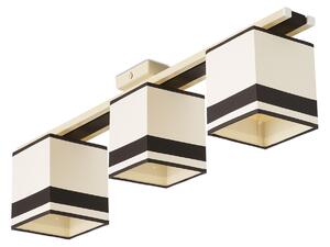 Light for home - Stropni svítidlo z kovového rámu a dřevěným prvkem18733 "Dream new", 3X40W, E14, Béžová