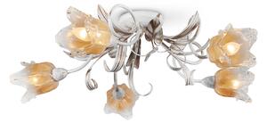 Light for home - Přisazený lustr ke stropu 8755 "LUCIA", 5x40W, E14, bílá, zlatá, patina