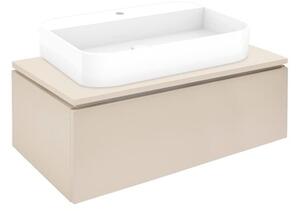 Koupelnová skříňka s umyvadlem a krycí deskou SAT Feel 100x30x46 cm béžová mat SATFEEL100BEDU