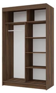 Skříň se zrcadlem Acidoni III 120 cm, Barva: Warmia ořech / Warmia ořech + černá 5903211532993