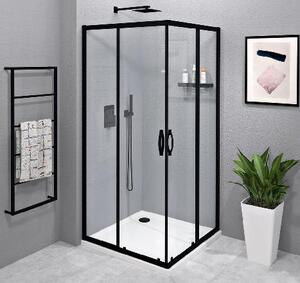 SIGMA SIMPLY BLACK rohový sprchový kout, 1000x1000 mm, rohový přístup, čiré sklo