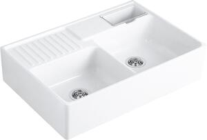 Villeroy & Boch Double-Bowl keramický dřez 89.5x63 cm bílá 632391R1