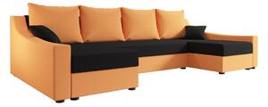 Elegantní sedací souprava do U OMNIA - oranžová / černá