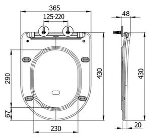 Sapho Paco WC sedátko Slim SoftClose, černá mat PCS1012B