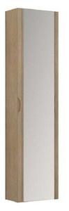 Stella Vysoká skříňka se zrcadlem, 140 × 35 × 20 cm, MDF, dub