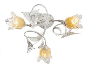 Light for home - Přisazený lustr s třemi stínitky 17203 "LIZAVETA", 3X40W, E14, bílá, zlatá, patina