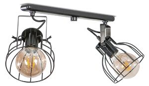 Light for home - Bodové černé svítidlo na liště s nastavitelnými stínidly 30908 "OSTIN", 2x60W, E27, Černá