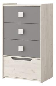Idze Komoda 4S 05 SMILE 60 cm dub craft bílý/šedý