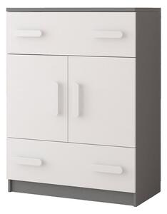 Idzczak Meble Komoda 2S2D 03 SMYK II 80 cm bílá/šedá