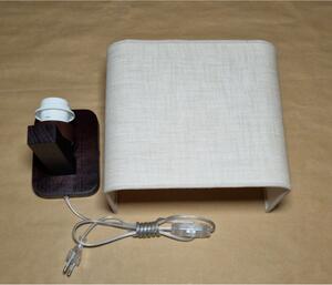 Light for home - Dřevěné nástěnné svítidlo s kabelem a vypínačem hnědé s lněným béžovým stínidlem 60101 "HOTEL"., 1x40W, E27, Hnědá