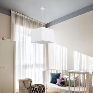 Light for home - Závěsné svítidlo na lanku s lneneným stínidlem 60999 "HOTEL", 1x60W, E27, Bílá