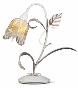 Light for home - Stolní lampa 8700 "LUCIA", 1x40W, E14, bílá, zlatá, patina