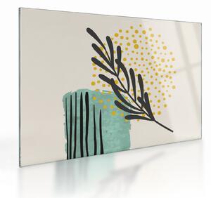 Skleněný obraz - Abstraktní listy N⁰3 (70x50 cm)