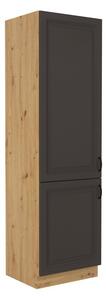 Potravinová skříň SOPHIA - šířka 60 cm, tmavě šedá / dub artisan