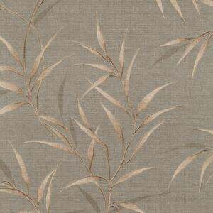 Vliesové tapety na zeď GMK Fashion for walls 5 10528-11, rozměr 10,05 m x 0,53 m, lístky niklové na béžovém pokladu, Erismann