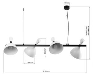Light for home - Závěsné svítidlo na lankách 10403 "TURIN", 4x40W, E14, černá, zlatá