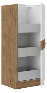 Kuchyňská skříňka se skrytými šuplíky VANYA - šířka 50 cm, bílá / dub lancelot