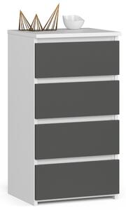 Ak furniture Komoda CL4 40 cm bílá/grafitově šedá