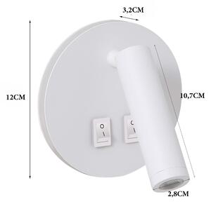 Immax GOAL 2 Vypínače designové nástěnné LED svítidlo 6W, BÍLÉ