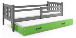 Dětská postel s přistýlkou bez matrací 80x190 CHARIS - grafit / zelená