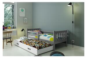 Dětská postel s přistýlkou bez matrací 80x190 CHARIS - grafit / bílá