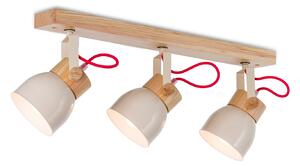 Light for home - Stropní bodové svítidlo 40244 "VIANA", 3x60W, E27, béžová, přirozená borovice