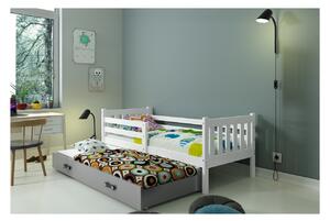 Dětská postel s přistýlkou bez matrací 80x190 CHARIS - bílá / grafit