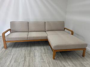 Rohová sedací souprava s dřevěnými područkami KOLDING Pravý roh