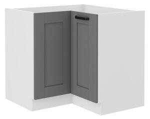 Dolní rohová skříňka LAILI - 90x90 cm, šedá / bílá