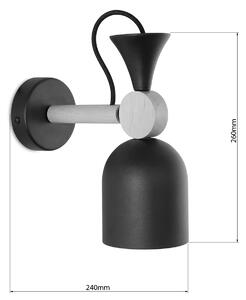 Light for home - Nástěnné svítidlo 60301 "MONTE", 1x60W, E27, černá, přírodní olše