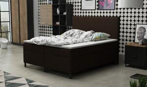 Čalouněná manželská postel 160x200 s nožičkami 12 cm MIRKA - hnědá