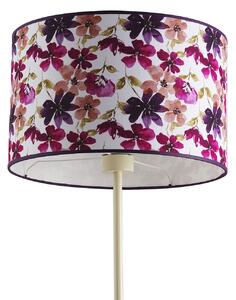 Light for home - Stojací lampa s květovaným stínítkem 10230 "London", 1x60W, E27, Béžová