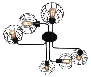 Light for home - Stropní svítidlo ve Nordic design se šesti žárovkami 20044 "ELECTRICO", 6x60W, E27, Černá