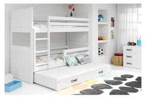 Dětská patrová postel s přistýlkou bez matrací 80x160 FERGUS - bílá