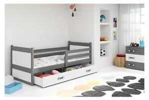 Dětská postel s úložným prostorem bez matrace 80x190 FERGUS - grafit / bílá