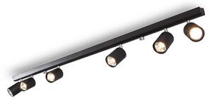 Light for home - Stropní svítidlo na liště s šesti nastavitelnými LED reflektory 11833 "GLAZE", 6x35W, GU10, Černá