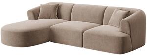 -25 % Dny MOMENTI– Cosmopolitan Design Béžová sametová rohová pohovka Campi 256 cm, levá