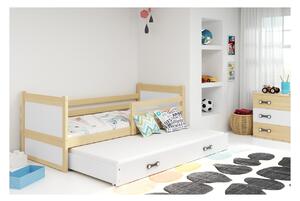 Dětská postel s přistýlkou a matracemi 90x200 FERGUS - borovice / bílá