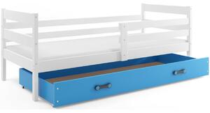 Dětská postel s úložným prostorem bez matrace 90x200 MELANIE - bílá / modrá