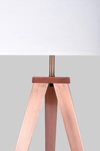 Stojací lampa s měděnými kovovými nohami a bílým stínidlem Bonami Essentials Kiki