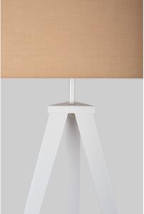 Stojací lampa s bílými kovovými nohami a béžovým stínidlem Bonami Essentials Kiki