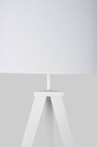 Stojací lampa s bílými kovovými nohami a bílým stínidlem Bonami Essentials Kiki