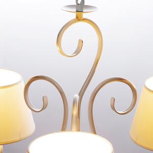 Light for home - Závěsný lustr na řetězu 20503 "JANET", 3x60W, E27, bílá, zlatá, patina