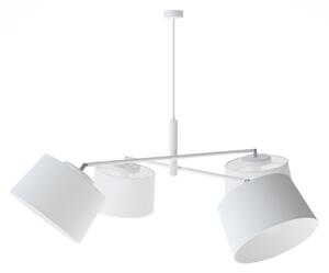 Light for home - Designový lustr na tyči se čtyřmi bílýmii stínítky. 60504 "Lefor", 4x60W, E27, Bílá